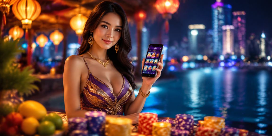 Người dùng trải nghiệm ứng dụng casino di động tại phố cổ Hội An lung linh đèn lồng