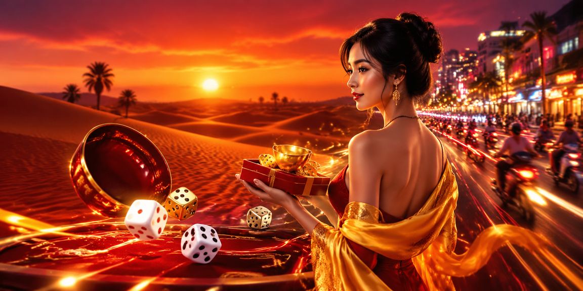 Bàn chơi tài xỉu neon sôi động tại khu du lịch Mũi Né về đêm